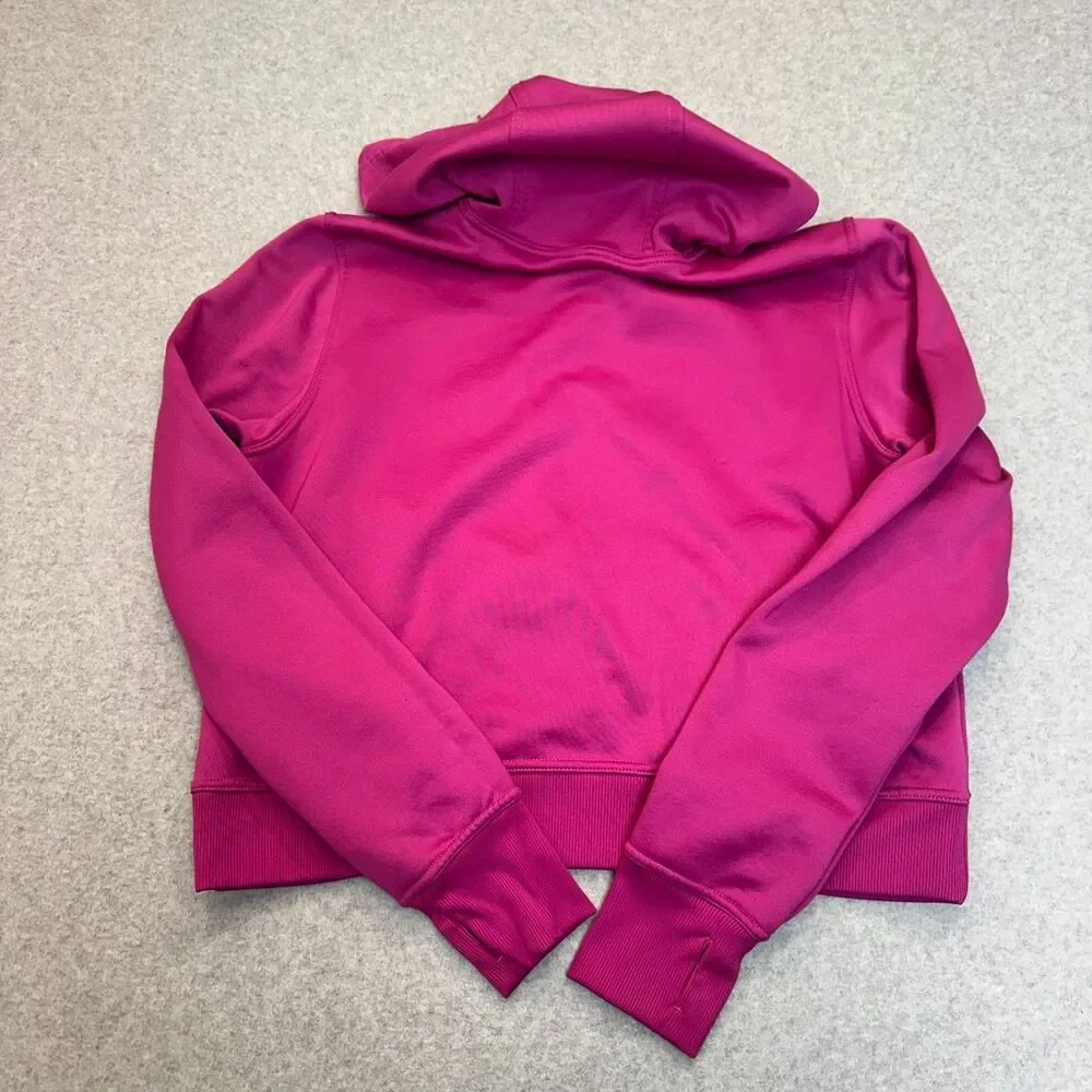 Nike Therma-FIT Fleece Matching Set Hot Fuchsia Pink Sweatshirt Joggers M Crop